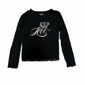 Victoria's Secret Black 'Love' Crown Long Sleeve Top
